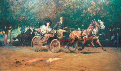 Signora Sacher in carrozza a due cavalli da Ludwig Koch