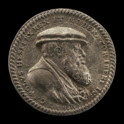 Carlo V, 1500-1558, Re di Spagna 1516-1556, Imperatore del Sacro Romano Impero 1519 [recto], 1542 da Ludwig Neufahrer