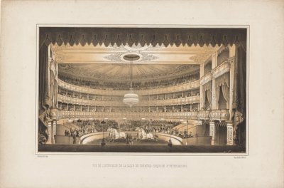 Interno del Teatro del Circo Equestre a San Pietroburgo da Ludwig Premazzi