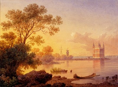Vista sul padiglione delle rose Ozerki a Peterhof da Ludwig Premazzi