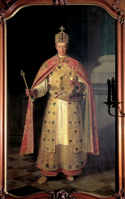 Francesco II, Sacro Romano Imperatore, con le insegne imperiali da Ludwig or Louis Streitenfeld