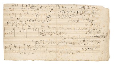 Manoscritto musicale autografo, un foglio di schizzi per il movimento lento del Quartetto per archi in Do, Op.59, No.3, il terzo quartetto 