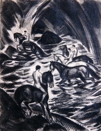 Giovani a cavallo da Ludwig von Hofmann