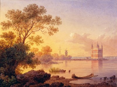 Veduta del padiglione rosa a Peterhof da Luigi Premazzi
