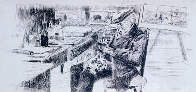 Ritratto del pittore Giovanni Fattori da Luigi Levi
