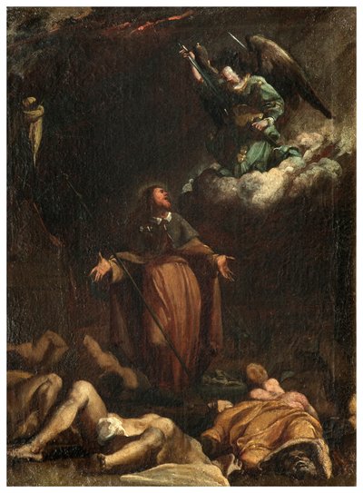 Transetto Nord, Altare di San Rocco 1635, 45, Genovesino 1645, San Rocco ottiene la cessazione della peste, Parte inferiore sinistra dipinta da Luigi Miradori