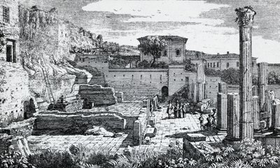 Rovine del Tempio di Vespasiano a Brescia da Luigi Basiletti