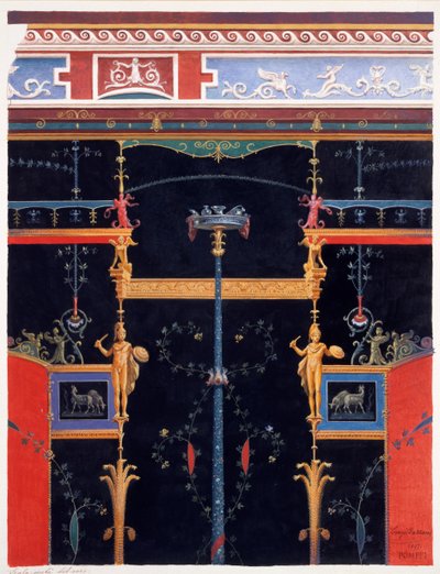Decorazioni murali dalla Casa di Aulo Vettio, Pompei, c.36-39 d.C. da Luigi Bazzani