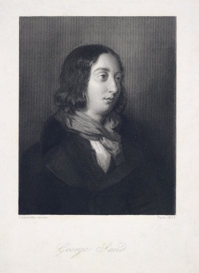 Ritratto di George Sand, pub. 1837 (incisione) da Luigi Calamatta
