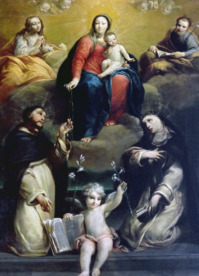 La Madonna del Rosario con i SS Domenico, Caterina, Maria Maddalena e Giuseppe, 1732 da Luigi Crespi
