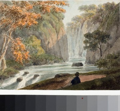 Paesaggio con fiume e cascata da Luigi Garibbo