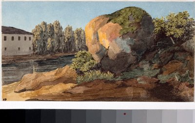 Paesaggio con torrente (Acquerello, c.1825) da Luigi Garibbo