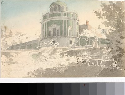Veduta del Padiglione Kaffeehause nei giardini di Boboli (Acquerello, ca. 1825) da Luigi Garibbo