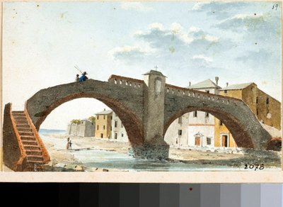 Veduta del ponte sul Leira a Voltri, Genova da Luigi Garibbo