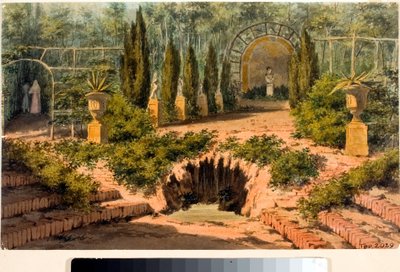 Veduta del giardino della villa Doria a Pegli vicino a Genova da Luigi Garibbo