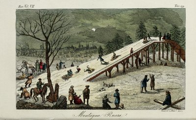 Una montagna russa. Illustrazione da Il costume antico e moderno o storia del governo di Giulio Ferrario, 1831 da Luigi Giarrè