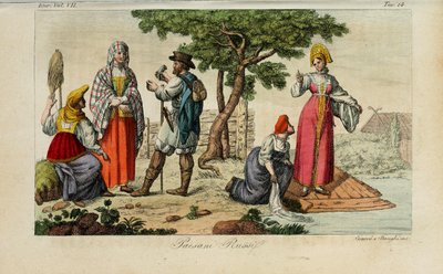 Contadini russi. Illustrazione da Il costume antico e moderno o storia del governo… di Giulio Ferrario, 1831 da Luigi Giarrè