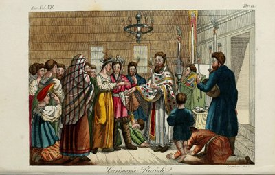 Il fidanzamento. Illustrazione da Il costume antico e moderno o storia del governo… di Giulio Ferrario, 1831 da Luigi Giarrè