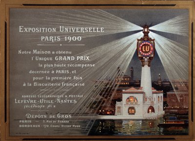 Esposizione Universale di Parigi 1900: pubblicità per il marchio LU - Illustrazione di Luigi Loir (1845-1916) da Luigi Loir