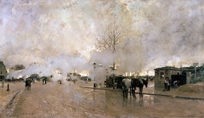 Fumo sulla linea del circuito di Parigi, 1885 da Luigi Loir