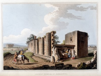 Tempio antico ad Agrigento in Italia. Da disegni originali di Luigi Mayer, Londra da Luigi Mayer