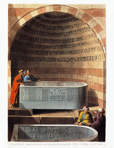 Sarcofago di basalto chiamato La Fontana degli Amanti da Luigi Mayer