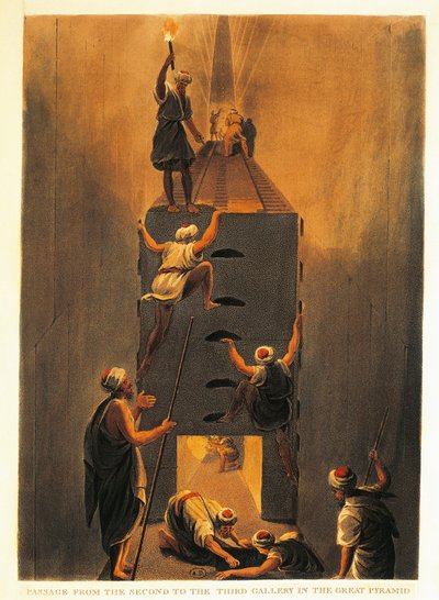 Francia, Parigi, Passaggio dalla Seconda alla Terza Galleria nella Grande Piramide di Giza da Luigi Mayer