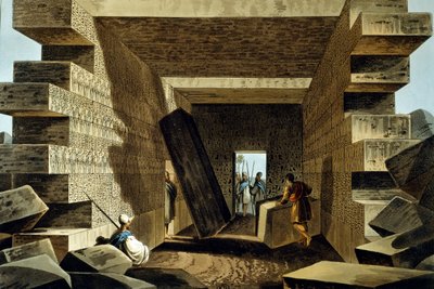 Interno del Tempio di Giove da Luigi Mayer