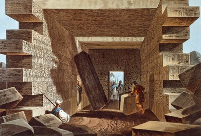 Interno del Tempio di Giove Ammone in Libia da Luigi Mayer