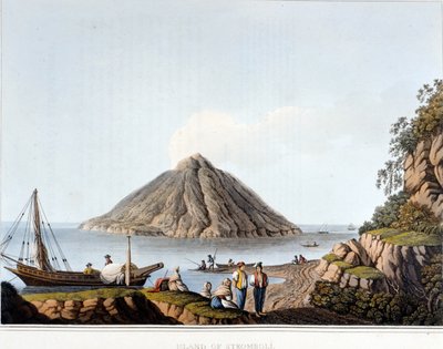 Isola di Stromboli - in "Vedute nei domini ottomani, in Europa, in Asia e alcune delle isole del Mediterraneo", di Luigi Mayer, Londra da Luigi Mayer