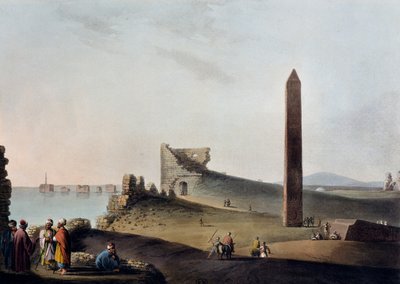Gli obelischi di Alessandria noti come Aghi di Cleopatra (incisione) da Luigi Mayer