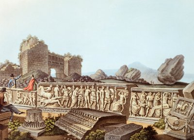 Le rovine di Efeso in Turchia, illustrazione di Luigi Mayer da Luigi Mayer