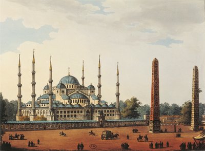 Turchia, Istanbul, Moschea Blu di Istanbul o Sultanahmet Camii (Moschea di Sultan Ahmet) da Luigi Mayer