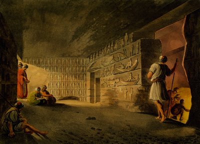 Camera sotterranea della Piramide di Giza (incisione) da Luigi Mayer
