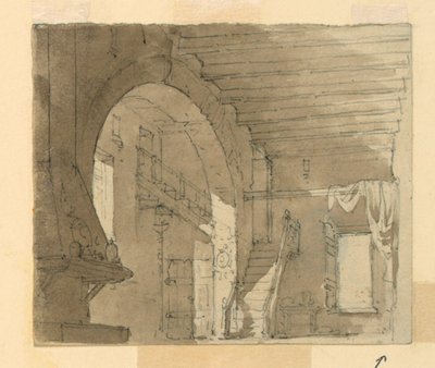 Progetto scenico, interno di una cucina da Luigi Ricci