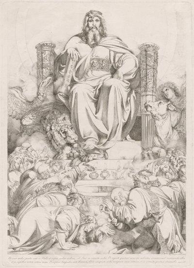 Et ecce sedes posita erat in coelo... (Dio il Figlio in Maestà sul Trono Circondato dalle Quattro Creature e Adorato dai Ventiquattro Anziani) da Luigi Sabatelli I