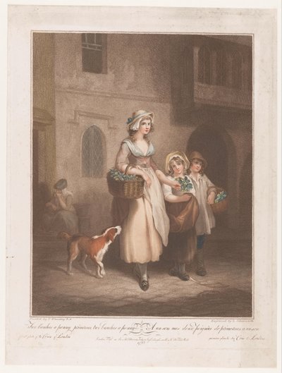 Venditrice di fiori (Grida di Londra) da Luigi Schiavonetti