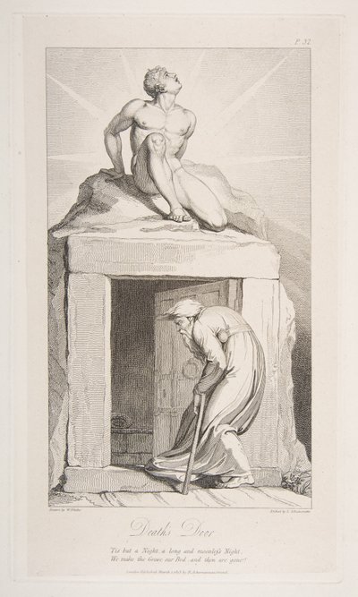 La porta della morte, da The Grave, una poesia di Robert Blair, 1 marzo 1813 da Luigi Schiavonetti