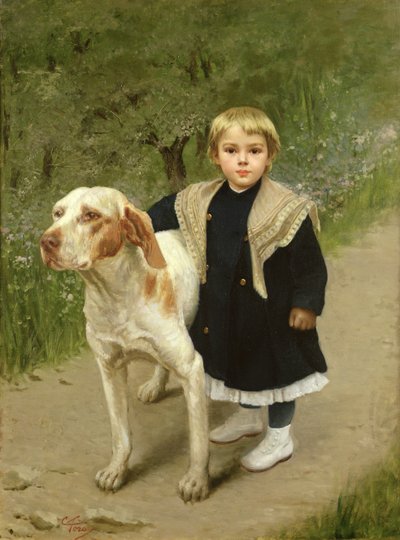 Bambino piccolo e un grande cane da Luigi Toro