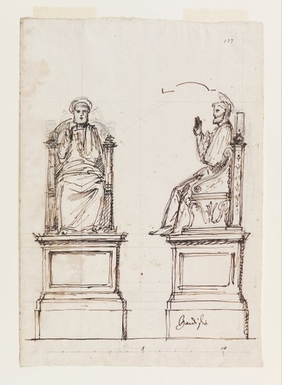 Progetto per un trono di marmo per la statua di San Pietro, San Pietro, Roma da Luigi Vanvitelli