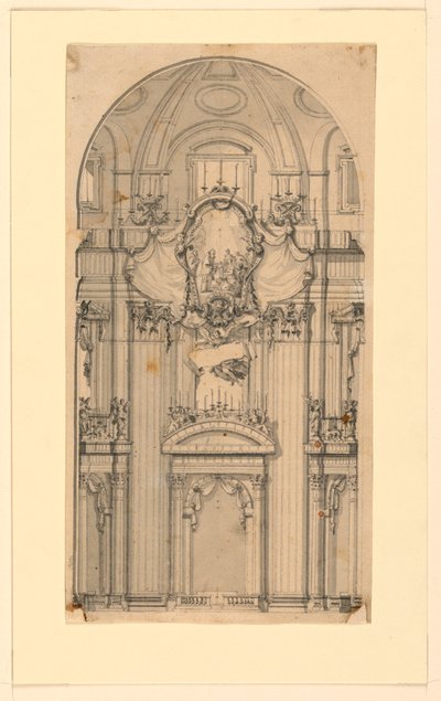 Elevazione di una Decorazione Murale per una Cerimonia di Canonizzazione, San Pietro, Roma, Italia da Luigi Vanvitelli