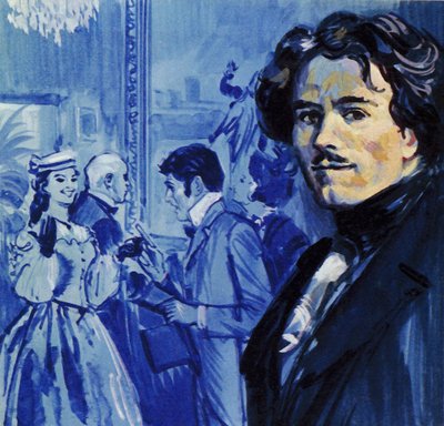 Eugene Delacroix invia il suo dipinto che fa scalpore a Parigi (litografia a colori) da Luis Arcas Brauner