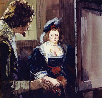 Rubens sposa Helene Fourment che compare in molti dei suoi dipinti (litografia a colori) da Luis Arcas Brauner