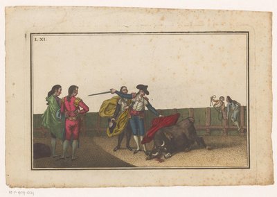 Toro trafitto da un matador (Coleccion de las principales suertes de una corrida de toros) da Luis Fernandez Noseret