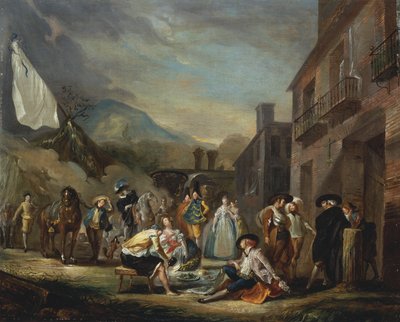 Un picnic in una locanda di campagna da Luis Paret y Alcazar
