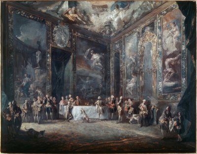 Carlo III pranza alla presenza della corte da Luis Paret y Alcazar