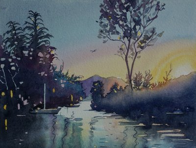 Tramonto sul fiume tranquillo da Luisa Millicent