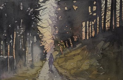 Passeggiata nella foresta al crepuscolo da Luisa Millicent