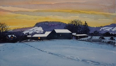 Tramonto in una fattoria d