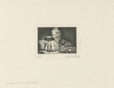 Uomo che legge da Lukas van Hoger (signed by artist)
